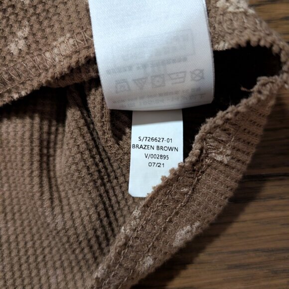 Gap kids waffle crew neck long sleeve shirt brown floral size XXL - Picture 10 of 12